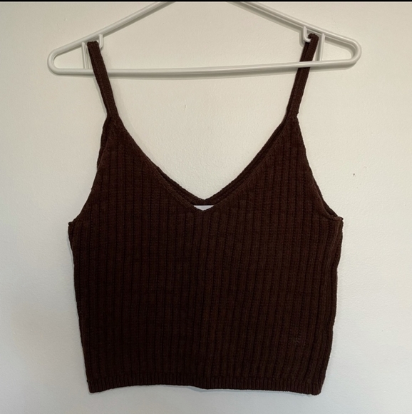 Oak + Fort Brown ribbed crop top tank - Picture 3 of 4